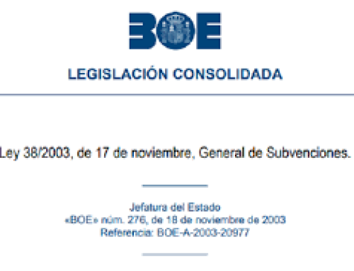 CAMBIOS LEY GENERAL DE SUBVENCIONES 38/2003 de 17 nov